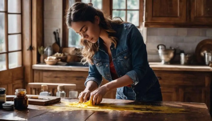 Wood restore oil using can dirty dry see