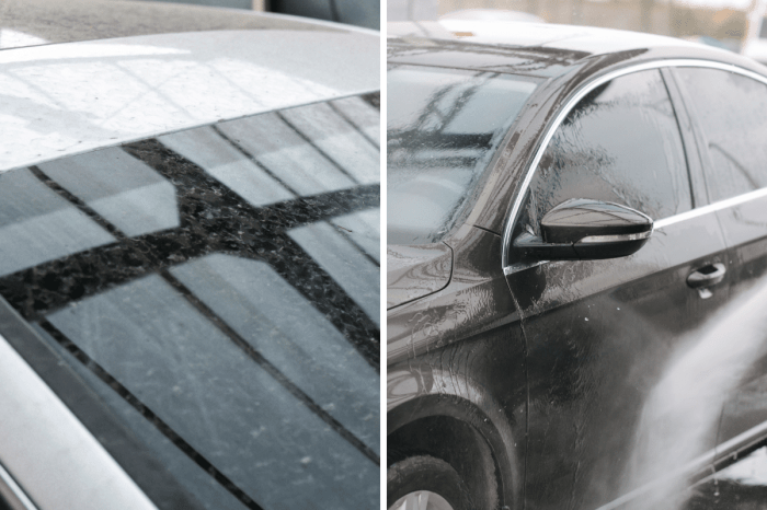 How to remove hard water spots from car