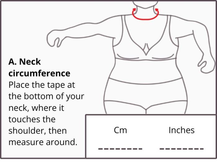 How to measure neck thickness 223 to 300