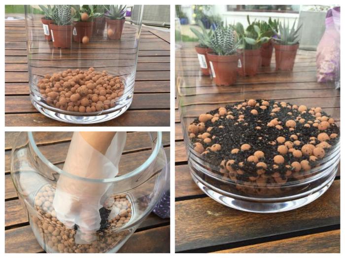 How to add drainage layer after setting up the terrarium