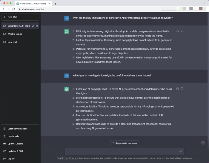 How to use chatgpt for completeing trademarks and copyrights applications