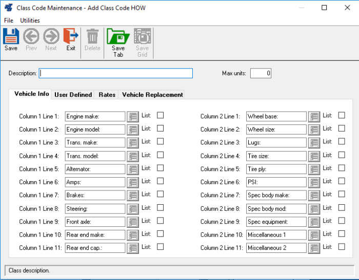 How to find vehicle class code