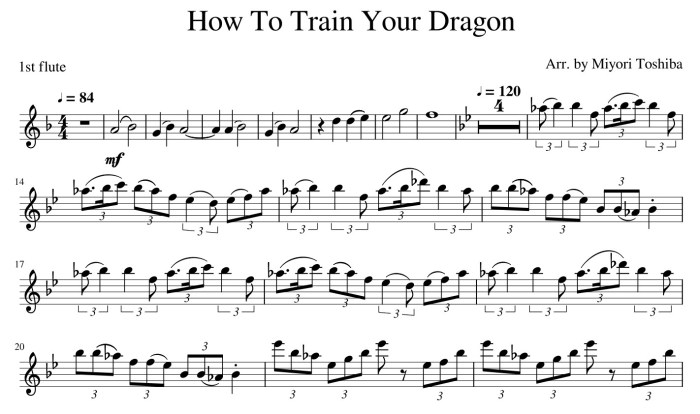 How to train your dragon sheet music