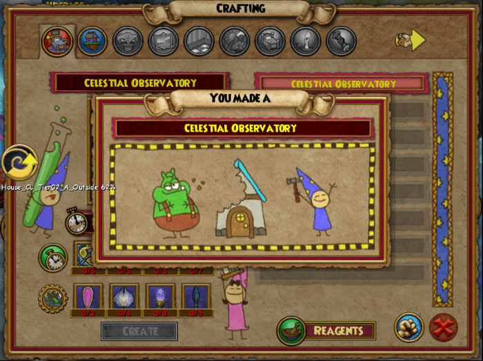 How to craft celestial observation crown wizard101