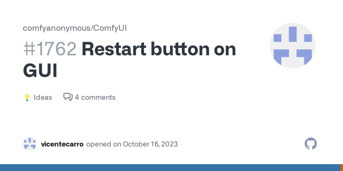 How to use restart in comfyui