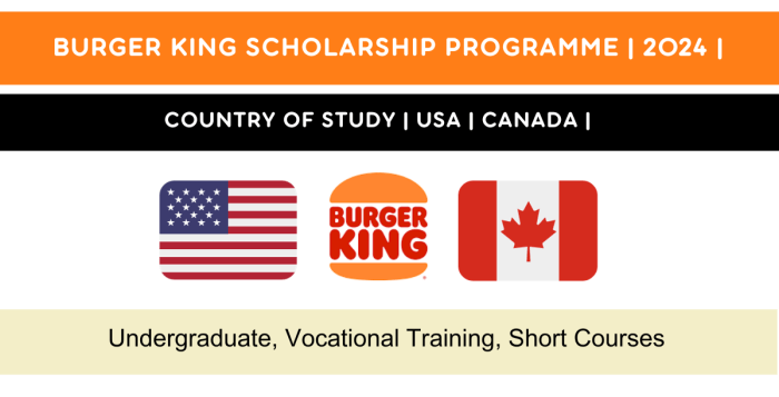 How to thank burger king for a scholarship