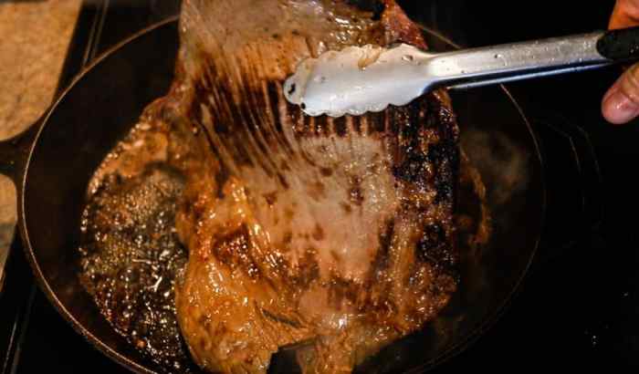 Iron flank steak roast other boneless veggies loin How to cook flank steak in cast iron