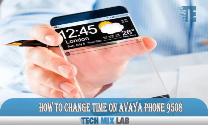 How to change the time on an avaya phone