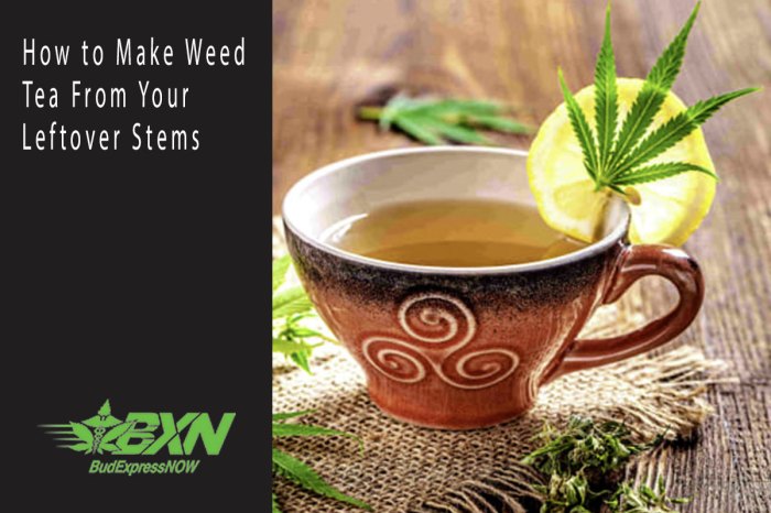 How to make pot tea out of stems