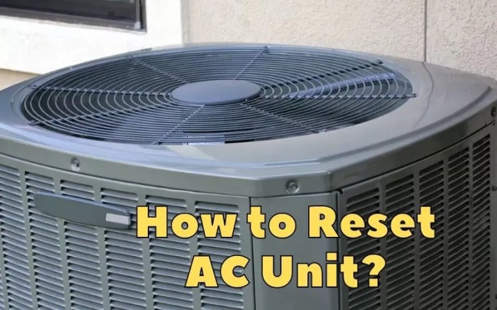 How to reset my coleman ac unit