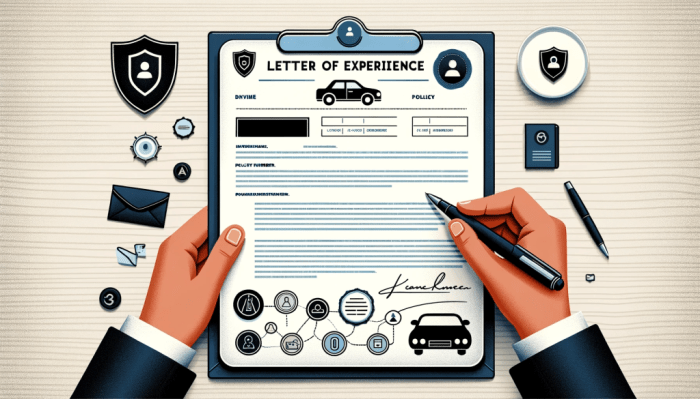 Car insurance letter of experience