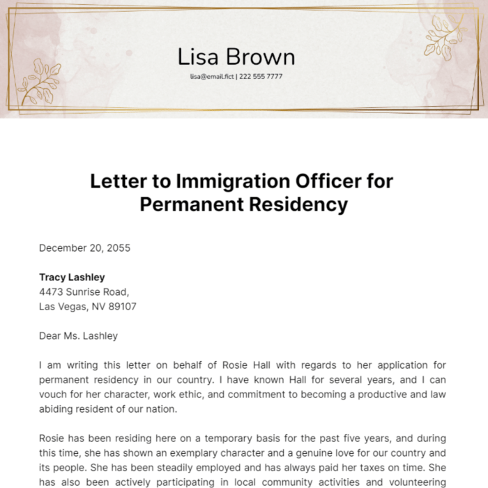 How to write a letter to immigration
