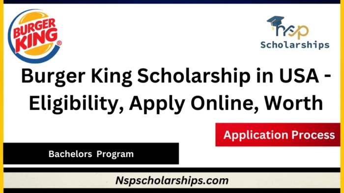 How to thank burger king for a scholarship