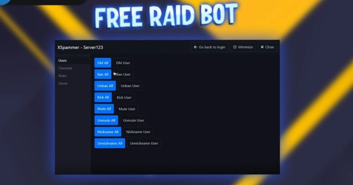 How to raid servers using lacuna discord bot