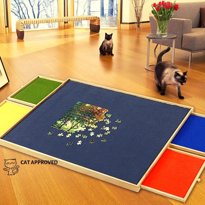 Putting jigsaw holding wooden