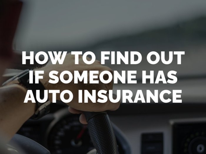 How can i find out if someone has car insurance