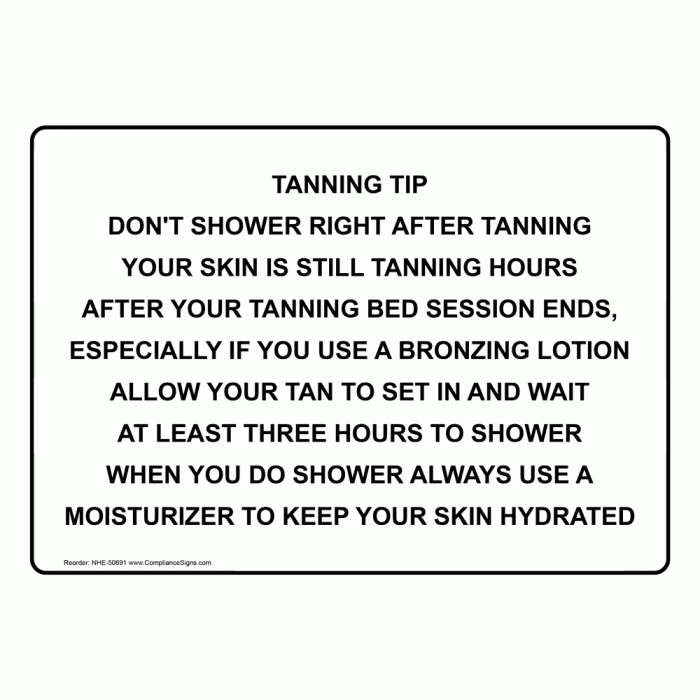 How long do you wait to shower after tanning