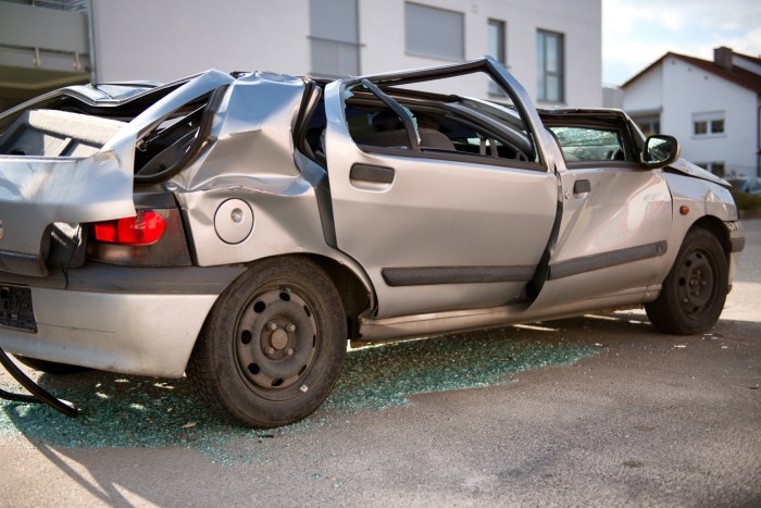 Wrecked rental car no insurance