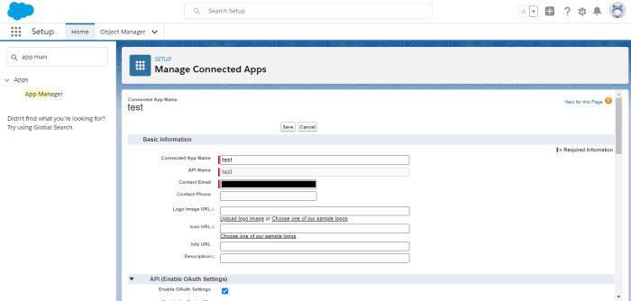 Salesforce callback configuration