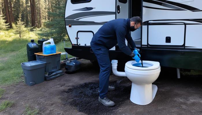 How to clean black tank on camper