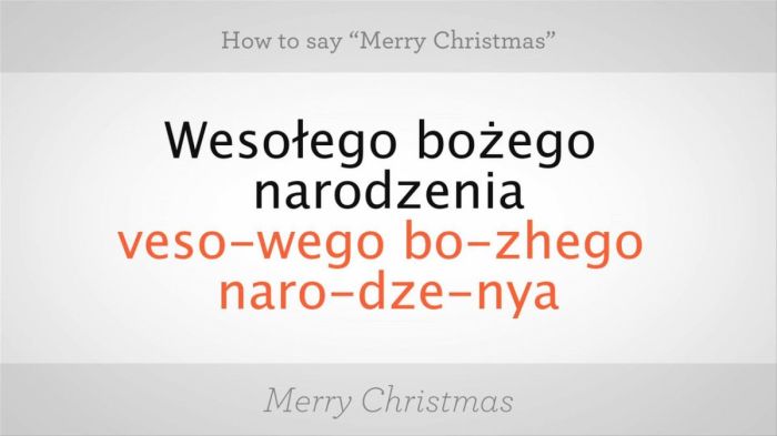 How to say merry christmas in polish