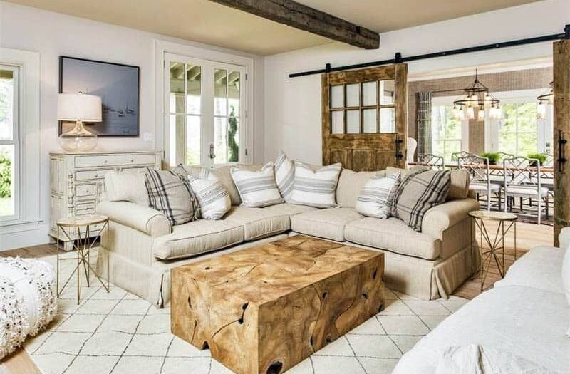 Rustic Barn Door Magic: Transforming Your Living Room with Farmhouse Charm